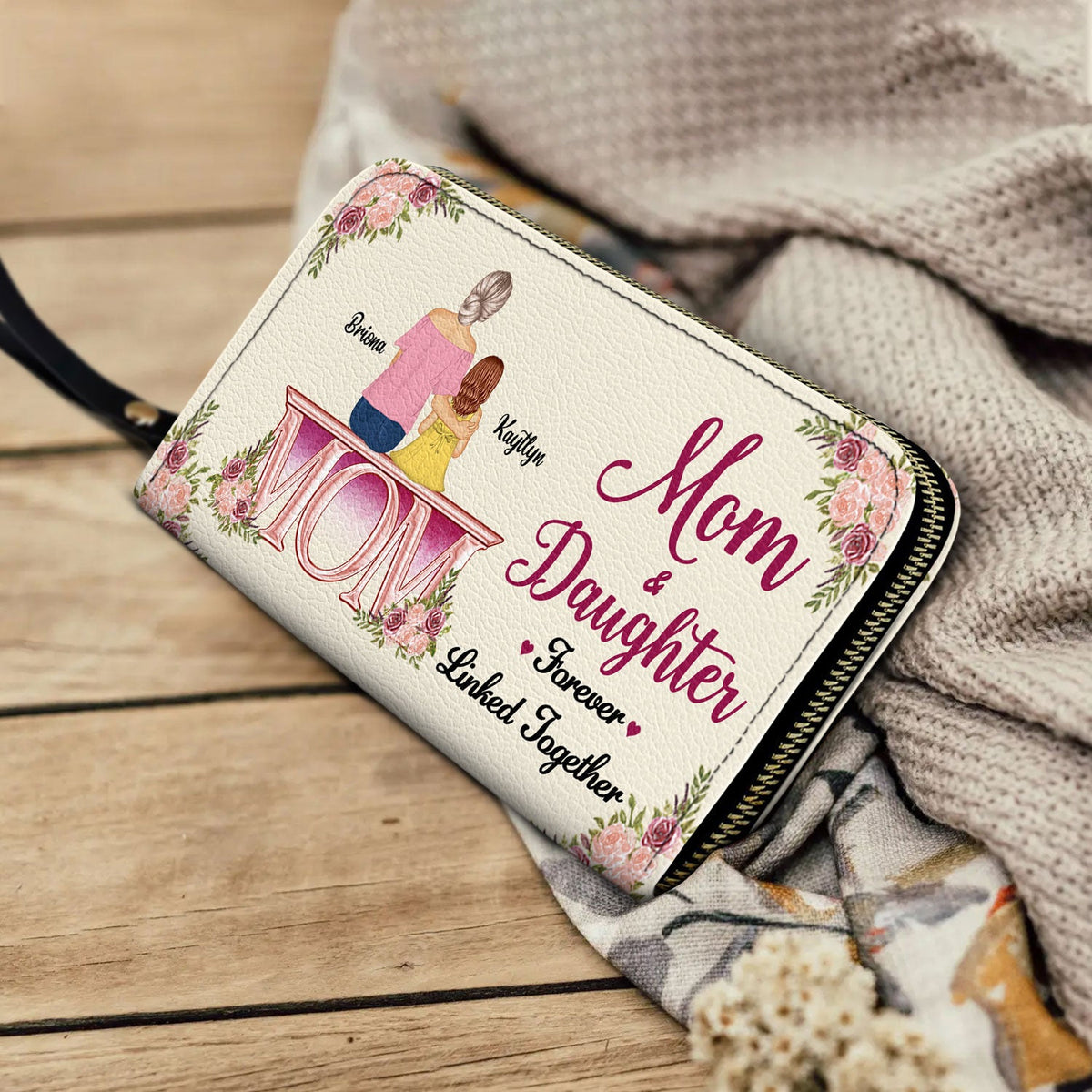 Always My Mother Forever My Friend - Gift For Mom, Mama, Mother - Personalized Leather Long Wallet