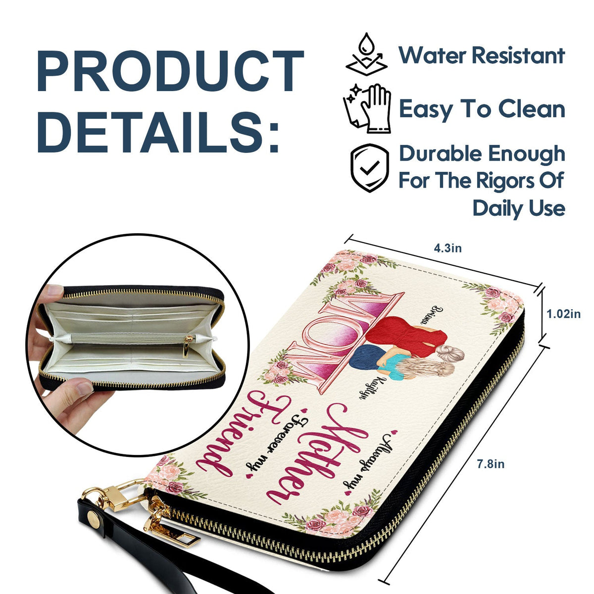 Always My Mother Forever My Friend - Gift For Mom, Mama, Mother - Personalized Leather Long Wallet