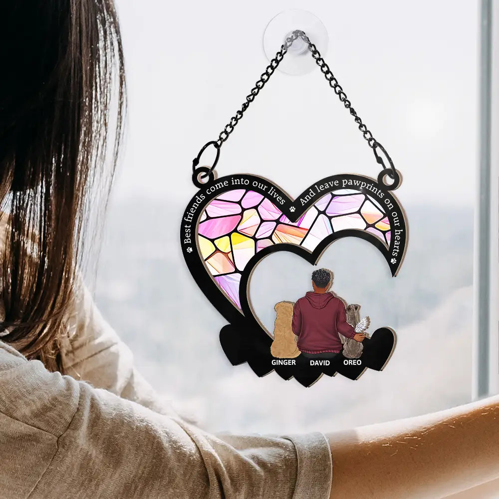 Friends Live Forever In The Memories We Keep - Personalized Window Hanging Suncatcher Ornament
