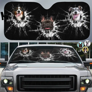 Custom Photo Cats Dogs Broken Glasses - Personalized Auto Sunshade