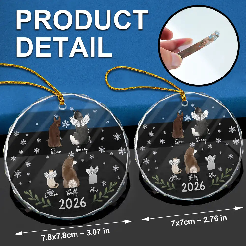 My Dogs Cats Pet - Personalized Circle Glass Ornament