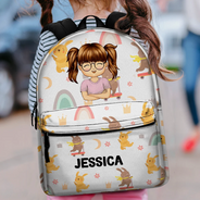 Cute Vehicle Background - Personalized Canvas Backpack