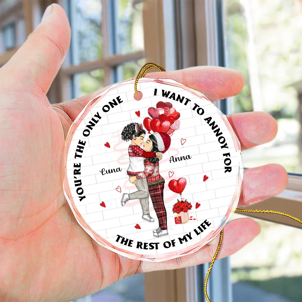 Annoying For The Rest Of My Life Couples - Personalized Circle Glass Ornament