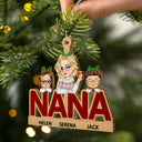 Grandma & Grandkids Christmas - Personalized Wooden Cutout Ornament