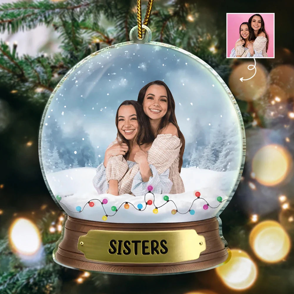 Custom Photo Besties Sister - Personalized Custom Shaped Acrylic Ornament