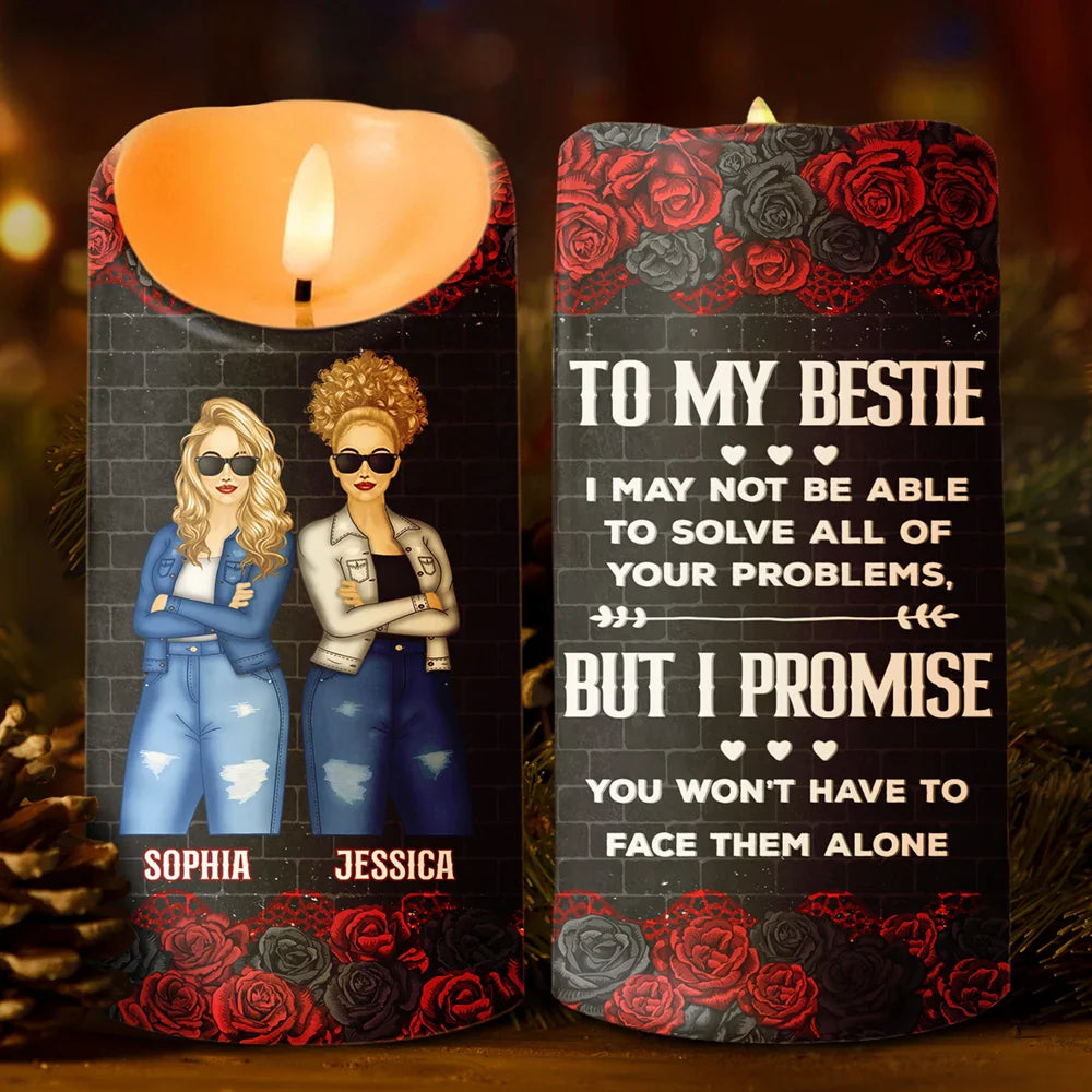Because Of You I Laugh A Little Harder - Personalized Flameless LED Candle
