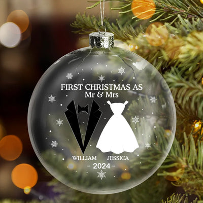 Clear Flat Ball Ornament
