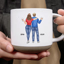 Gift For Bestie,Happy - A Friend Is God's Way Of Making Sure We Never Walk Alone - Personalized Pottery Mug