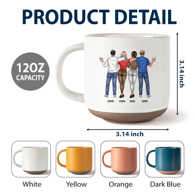Gift For Bestie,Happy - A Friend Is God's Way Of Making Sure We Never Walk Alone - Personalized Pottery Mug