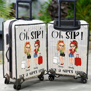 Continue Shopping,Gift For Bestie,Best friends' Hobby,Gift For Sisters,Gift For Women,Travel,Happy - Girls Trip Cheaper Than Therapy - Personalized Clear Luggage Cover