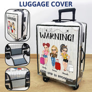 Continue Shopping,Gift For Bestie,Best friends' Hobby,Gift For Sisters,Gift For Women,Travel,Happy - Girls Trip Cheaper Than Therapy - Personalized Clear Luggage Cover