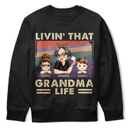 Gift For Grandma,Grandma,Grandkids,Gift For Mother,Gift For Wife - Living That Grandma Life Vintage - Personalized T Shirt
