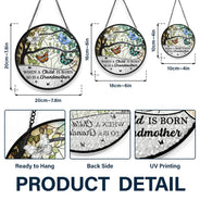 Gift For Grandma,Love - When A Child Is Born - Personalized Stained Glass Window Hanging Suncatcher