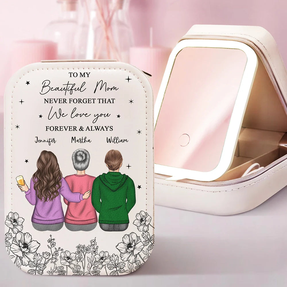 Never Forget That I Love You - Personalized Makeup Box With LED Mirror