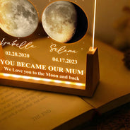 Moon Phase The Moon The Day You Became My Mom - Personalized Night Light