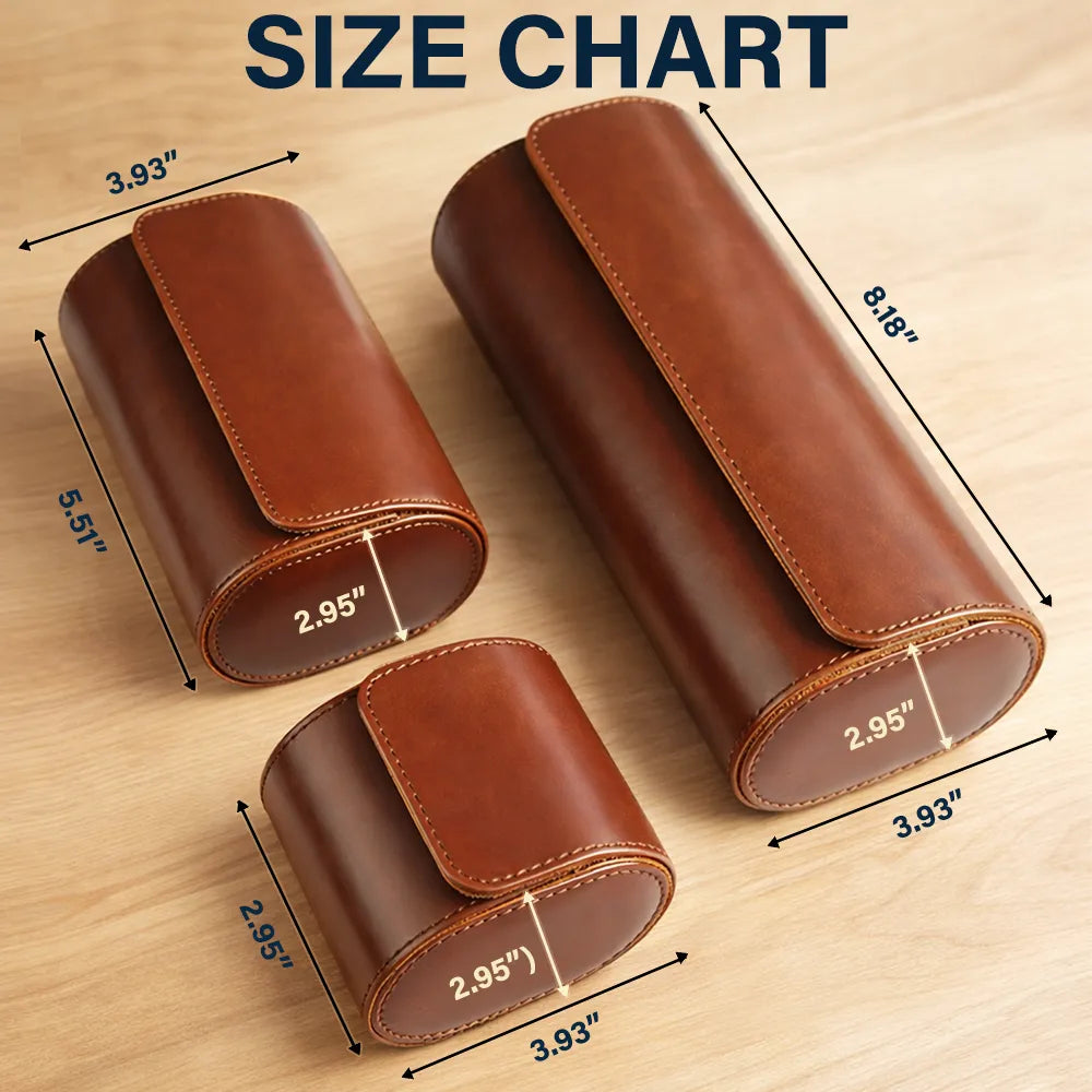 Gift For Husband,Gift For Boyfriend,Gift For Men,Happy - Monogram Name Simple Keepsake - Personalized Leather Watch Case