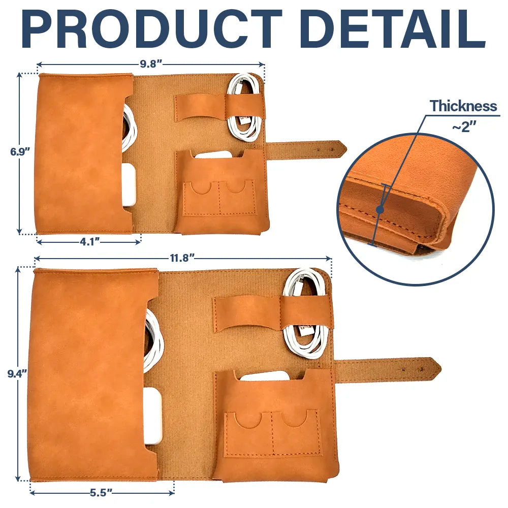 Teacher,Happy -Teacher Stuff - Personalized Leather Cable Bag