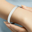 Gift For Mother,Gift For Grandma,Happy,Icon - Multiple Kid Names This Mom Grandma Belongs To - Personalized Bangle Bracelet Cuff