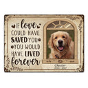Custom Photo If Love Could Have Saved You Here Cat Lovers Dog Lovers - Pet Memorial Gift - Personalized Custom Classis Metal Signs