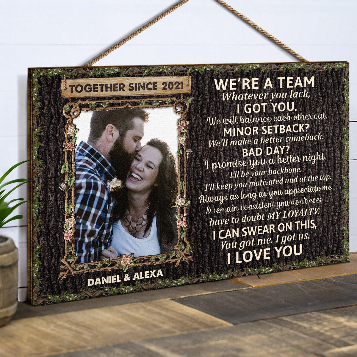 Custom Photo Husband Wife When We Get To The End Of Our Lives - Anniversary, Valentine Gift For Couples - Personalized Custom Wood Rectangle Sign
