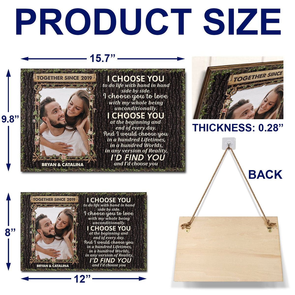 Custom Photo Husband Wife When We Get To The End Of Our Lives - Anniversary, Valentine Gift For Couples - Personalized Custom Wood Rectangle Sign