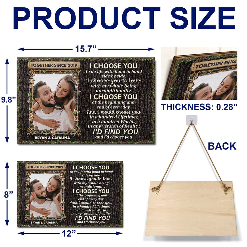Custom Photo Husband Wife When We Get To The End Of Our Lives - Anniversary, Valentine Gift For Couples - Personalized Custom Wood Rectangle Sign
