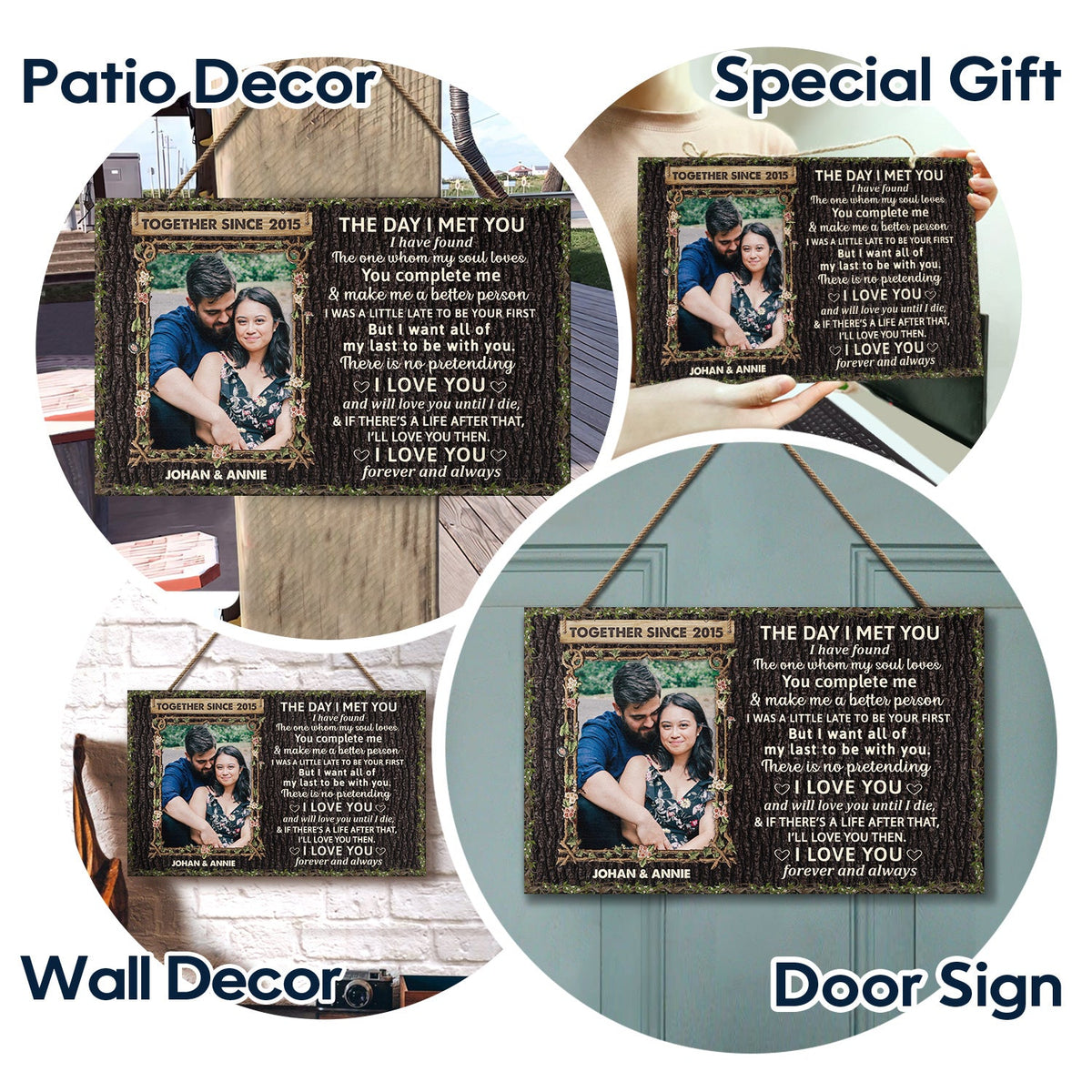 Custom Photo Husband Wife When We Get To The End Of Our Lives - Anniversary, Valentine Gift For Couples - Personalized Custom Wood Rectangle Sign