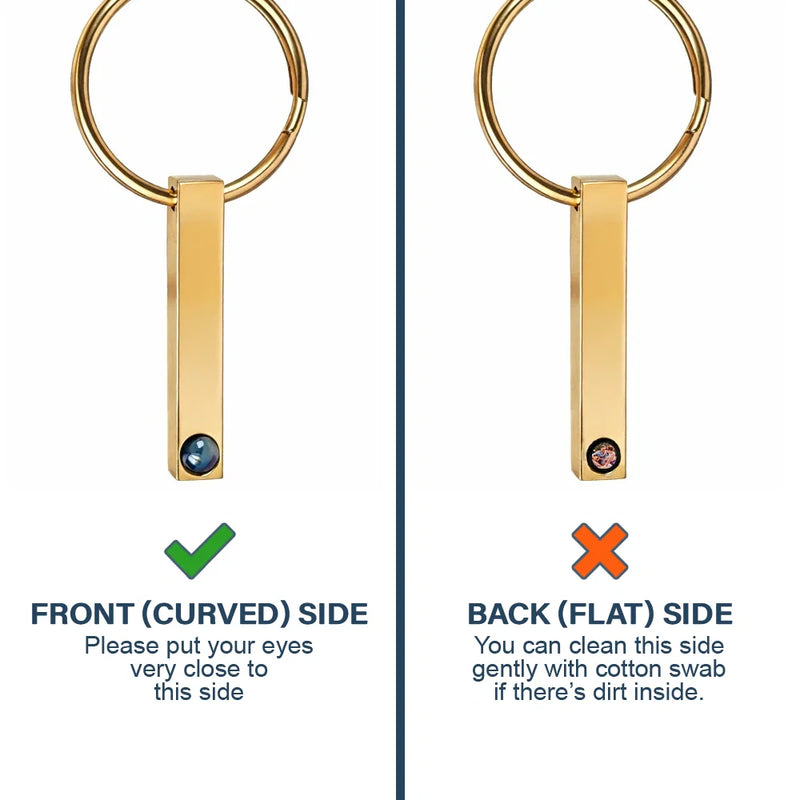 Family,Memorial,Sad,Pet Lovers,Pet Mom,Pet Dad,Pet Couple - Custom Photo Memorial In Loving Memory Family And Pet - Personalized Photo Projection Keychain