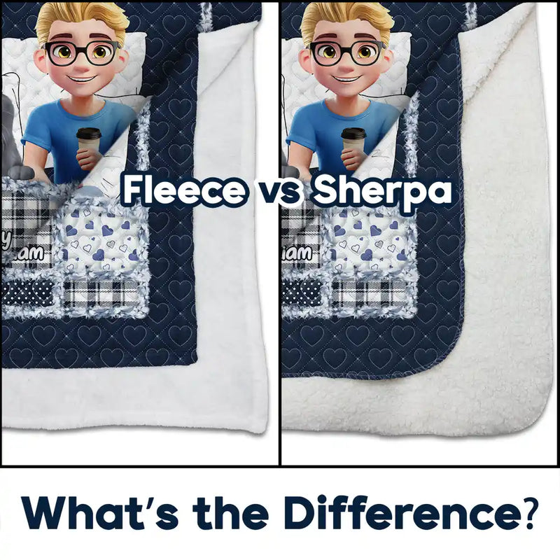 Gift For Women,Gift For Men,Pet Lovers,Pet Mom,Pet Dad,Cat Lovers,Cat Mom,Cat Dad,Happy - Quilt Pattern My Cat Cuddling Blanket - Personalized Fleece Blanket, Sherpa Blanket