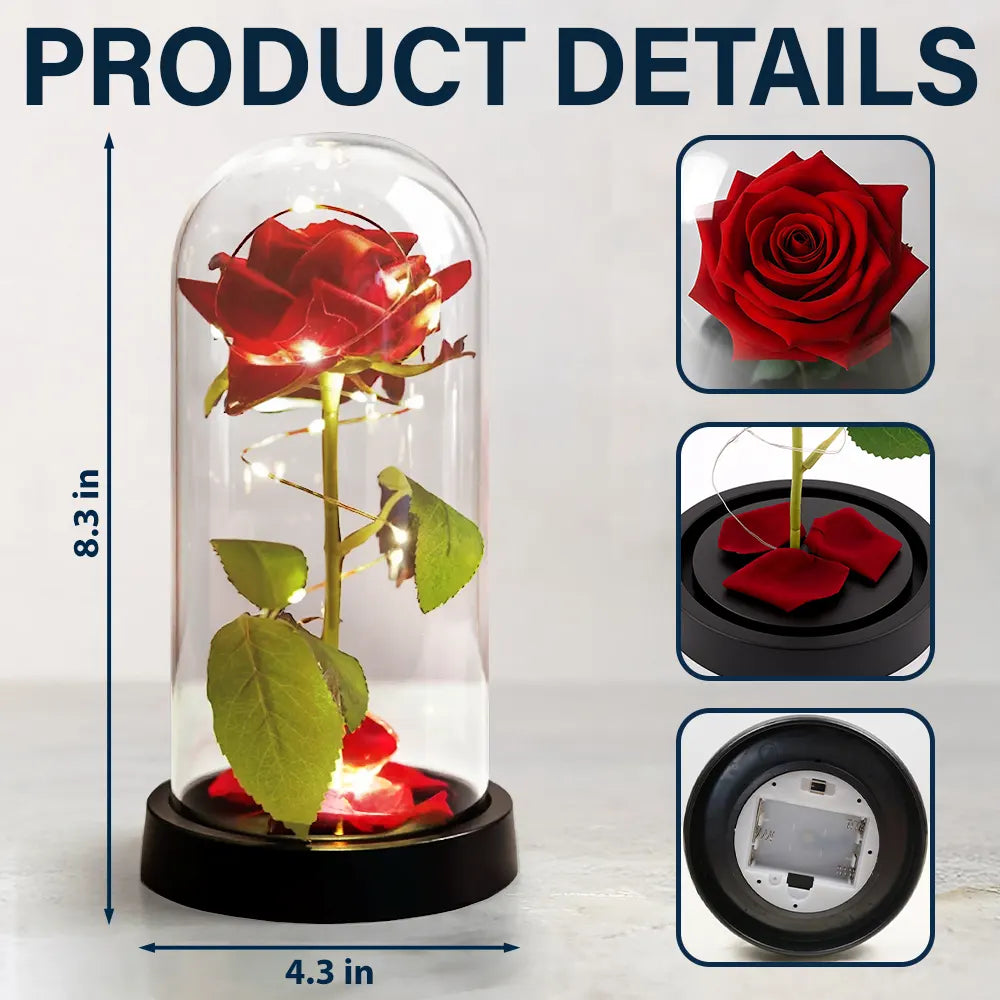 Gift For Couples,Gift For Husband,Gift For Wife,Gift For Boyfriend,Gift For Girlfriend,LGBT,Love - Forever Yours 3D Effect Flannel Standing Couple - Personalized Everlasting Rose Dome Lamp