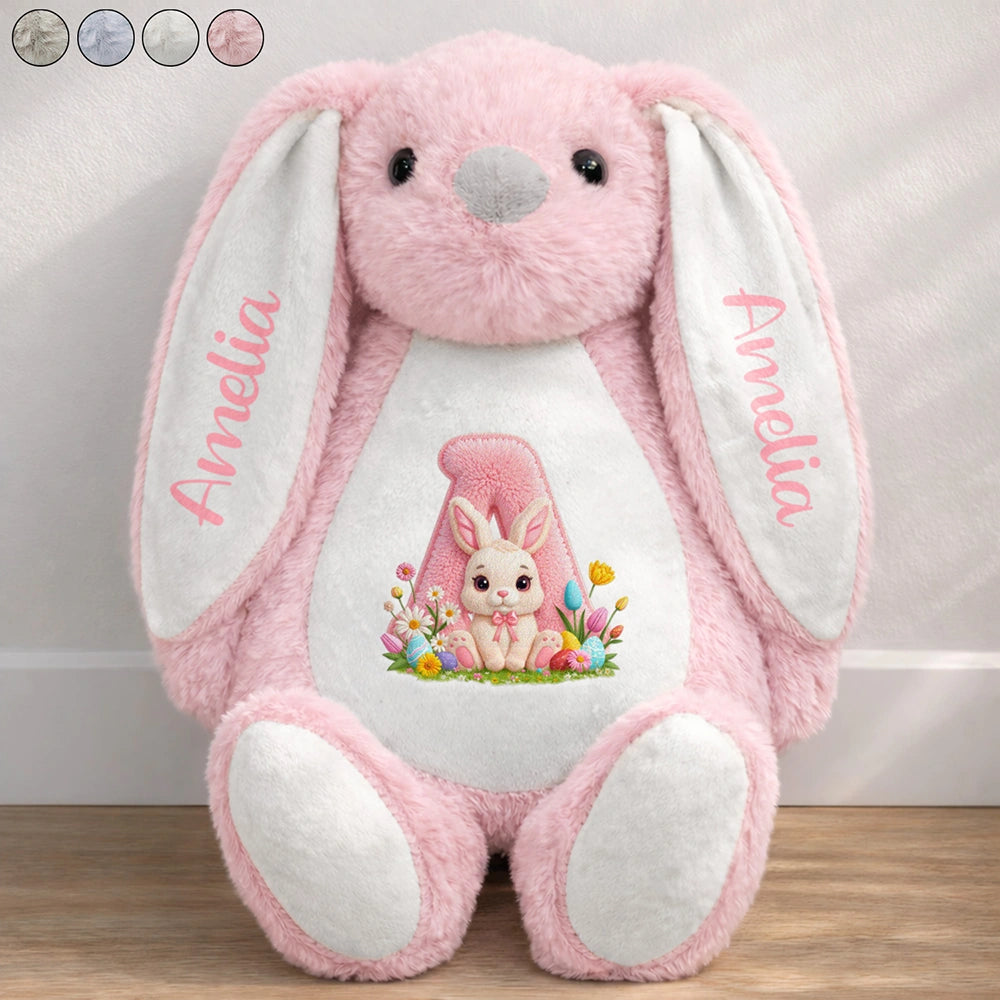 Easter,Happy,Gift For Kids,Parents,Gift For Grandkids,Gift For Daughter,Gift For Son - Rabbit Alphabet Letters Faux Chenille - Personalized Soft Toy Bunny