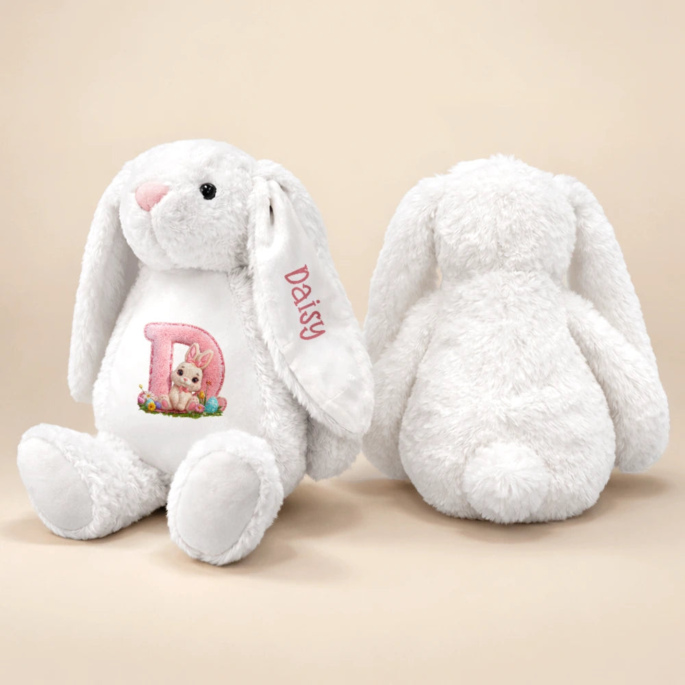 Easter,Happy,Gift For Kids,Parents,Gift For Grandkids,Gift For Daughter,Gift For Son - Rabbit Alphabet Letters Faux Chenille - Personalized Soft Toy Bunny