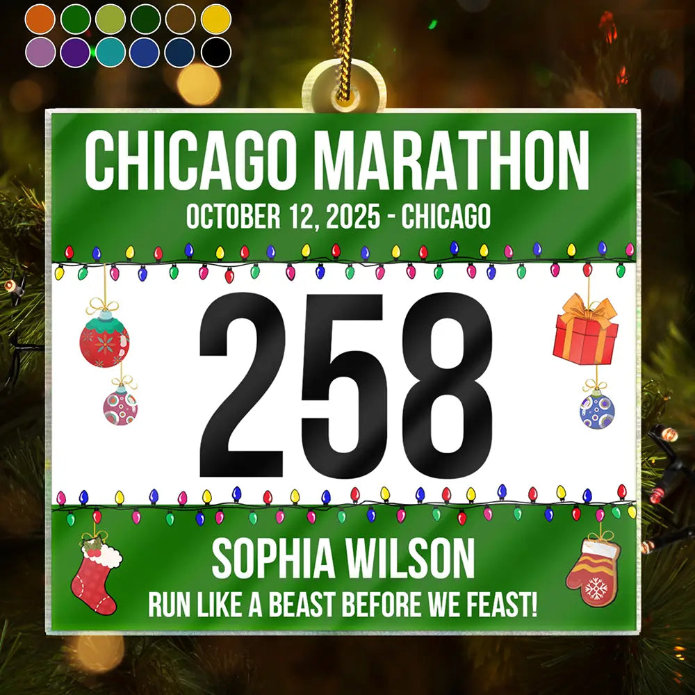 Race Bib For Runner - Personalized Custom Shaped Acrylic Ornament