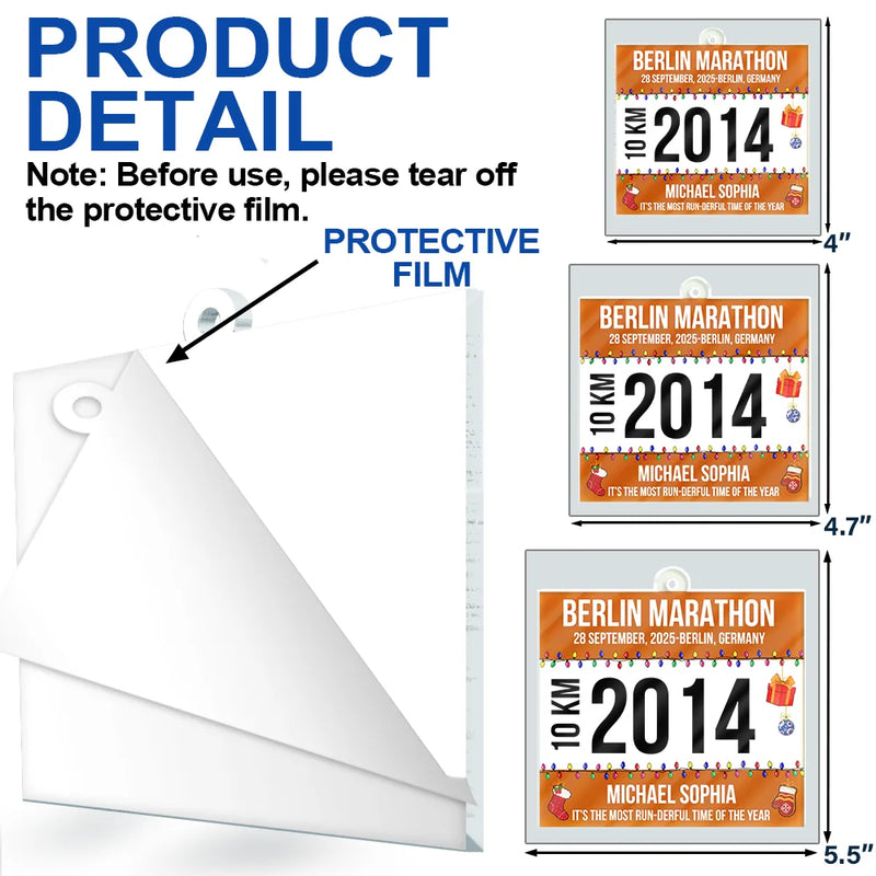 Top Market,Gift For Yourself,Gift For Women,Gift For Men,Christmas,Happy - Race Bib For Runner Christmas - Personalized Custom Shaped Acrylic Ornament