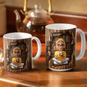 Reading, Gift For Yourself, Happy - Reading 3D Effect Girl Who Loves Books - Personalized White Edge-to-Edge Mug