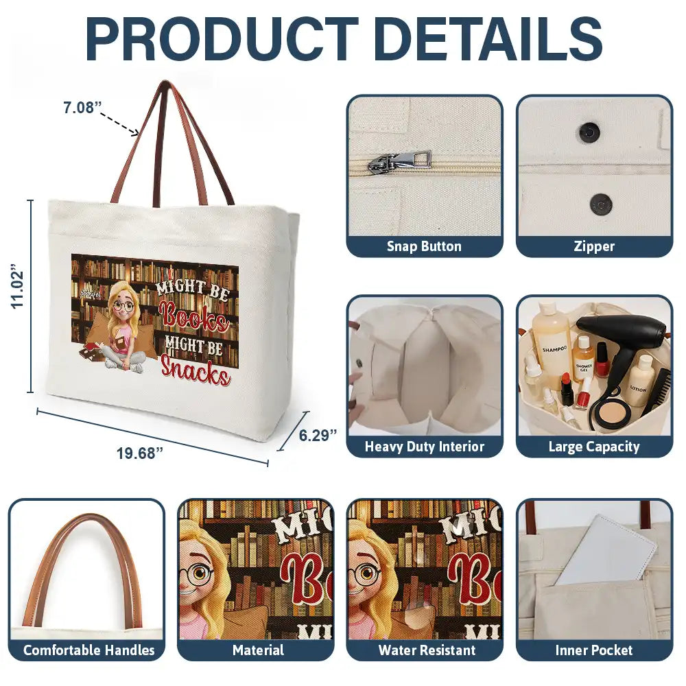 Reading,Gift For Yourself,Happy - Reading Just A Girl Who Loves Books - Personalized Leather Handle Tote Bag