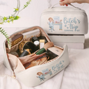 Gift For Women, Happy - Ready In Just A Minute Makeup Girl Beauty 3D Effect - Personalized Leather Makeup Bag