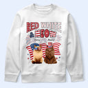 Funny, Cat Lovers, Pet Lovers, Independence Day - Red White Meow - Personalized T Shirt