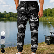 Gift For Father,Gift For Grandpa,Fishing,Non-Eng,Icon,Proud - Reel Cool Grandpa Dad - Personalized Sweatpants