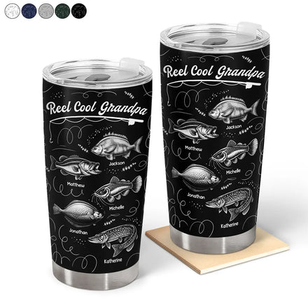 Reel Cool Grandpa Dad - Personalized Tumbler