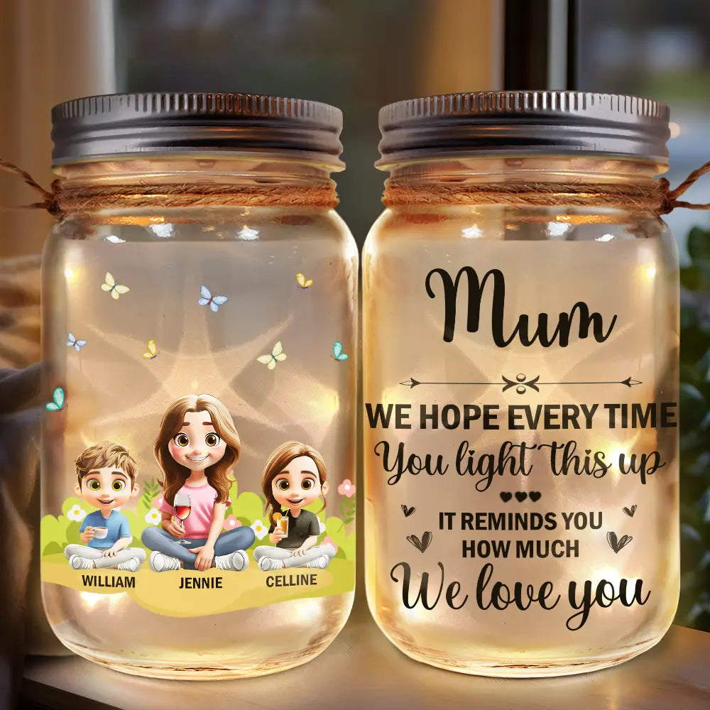Remind How Much We Love You - Personalized Mason Jar Light