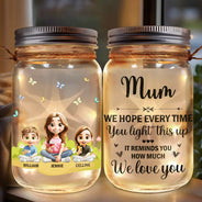 Gift For Mother - Remind How Much We Love You - Personalized Mason Jar Light
