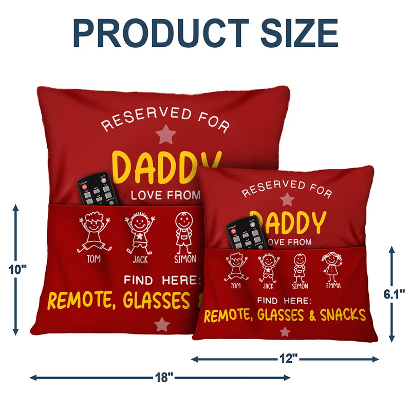 Gift For Uncle,Gift For Grandpa,Gift For Father,Funny - Reserved For Grandad Daddy - Personalized Pocket Pillow