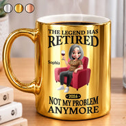 Gift For Colleagues, Humorous, Retirement, Vector - Retirement Gift For Coworker - Personalized The Legend Has Retired Metallic Mug