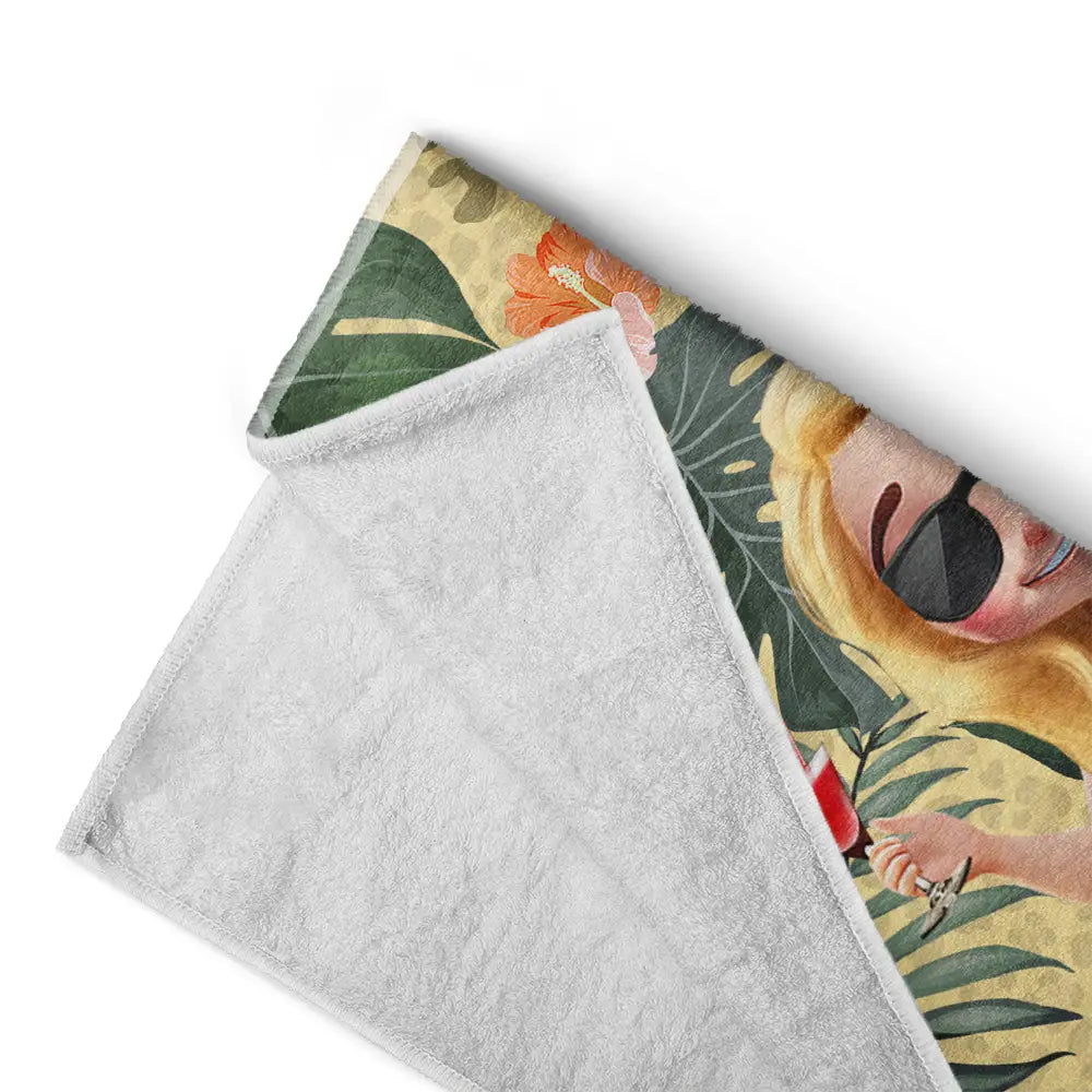 Retirement,Beach,Gift For Yourself,Happy - Retirement Plan Permanent Vacation - Personalized Beach Towel