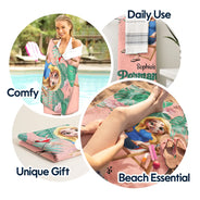 Retirement,Beach,Gift For Yourself,Happy - Retirement Plan Permanent Vacation - Personalized Beach Towel