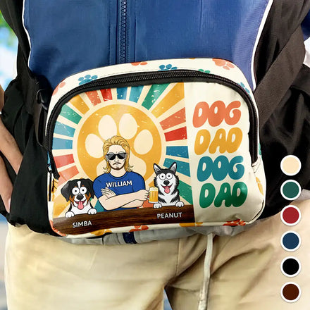 Retro Dog Dad - Personalized Crossbody Belt Bag