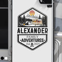 Camping,Campsite,Happy,Family - Retro Family Adventure - Personalized Decor Decal