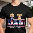 Gift For Father,Gift For Grandpa,Independence Day,Happy - Retro Style America Dad Grandpa 3D Effect - Personalized T Shirt