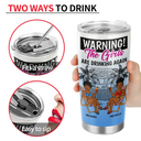 Retro Style Besties Warning The Girls Are Drinking Again - Personalized Tumbler